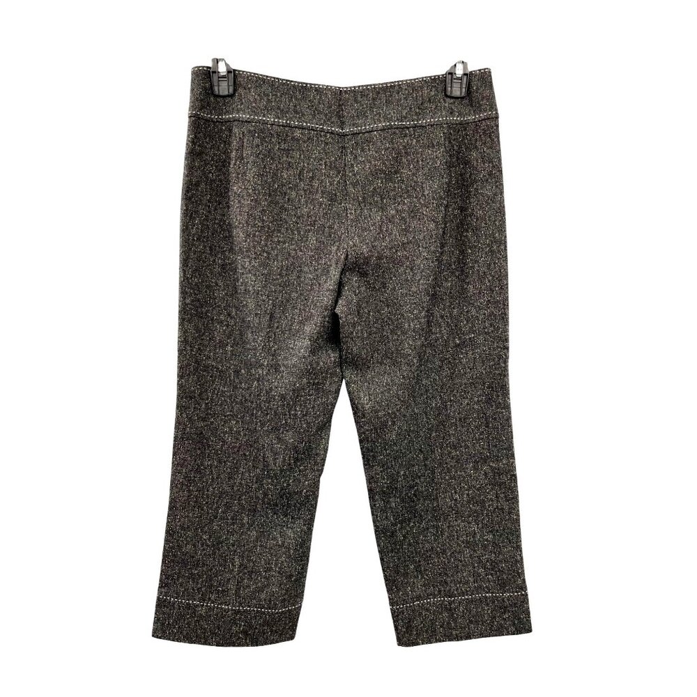 White House Black Market Womens 8 Used Black Gray Tweed Capri Pants - Picture 2 of 14
